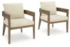 Ashley Furniture P671/625/601A(2)/602A Serene Bay - 7 Pc. - Dining Table, 4 Arm Chairs, 2 Swivel Chairs - Dark Brown