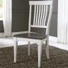 Liberty Furniture 417-C1500S Allyson Park - Slat Back Side Chair - Wirebrushed White / Charcoal