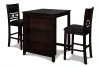 New Classic D1701-32S-EBY New Classic D1701-32S-EBY Gia - Counter Table With 2 Chairs & Storage Shelf - Ebony