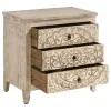 Coaster Fine Furniture 950390 Mariska - 3-Drawer Wood Mandala Cabinet - Distressed White