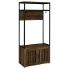 Coaster Fine Furniture 980006 Quincy - 2 Door Coat Rack Hall Tree Storage Bench - Dark Pine