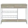 Coaster Fine Furniture 182275 Melrose - 2-Drawer Home Bar Storage With Wine Rack Gray - Gray