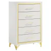 Coaster Fine Furniture 224735 Lucia - 5-Drawer Bedroom Chest - White