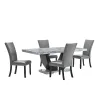 New Classic 40-3765-D4C Lyra - Dining Table & 4 Chairs - Gray