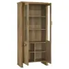 Coaster Fine Furniture 193616 Adina - Tall Display Cabinet - Distressed Light Brown