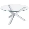 Coaster Fine Furniture 708128-S3 Kenzie - 3 Piece Round Coffee And End Table Set - Chrome
