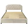 Coaster Fine Furniture 316011KE Marianna - 4-Drawer Upholstered Eastern King Storage Bed - Cream