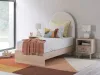 Ashley Furniture PCB1566B2 Arloster - Twin Upholstered Panel Bed - Tan / White