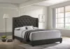 CoasterEssence 310072KE Sonoma - Upholstered Eastern King Wingback Bed - Gray