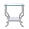 CoasterEssence 720337 Saide - Square Glass Top Side End Table - Chrome