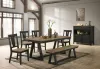 Intercon HP-CH-6215B-BBP-C Harper - Dining Bench - Brushed Brown / Pecan