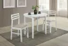 Coaster Fine Furniture 130005WHT Bucknell - 3 Piece Round Drop Leaf Dining Table Set - White