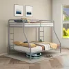 Coaster Fine Furniture 460340SVR Carson - Metal Twin Over Full Bunk Bed - Glossy Silver