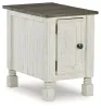 Ashley Furniture T994-7 Havalance - Chair Side End Table - White / Gray