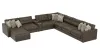 Jackson Furniture Industries 3215/36/31/37/12/59/84-09 Jackson Furniture Industries 3215/36/31/37/12/59/84-09 Siena - 9 Piece Modular Sectional With Cuddler Seat Cushions And Included Accent Pillows And Cocktail Ottoman - Chocolate