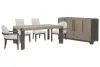 Pulaski Furniture P402240-KIT90 Pulaski Furniture P402240-KIT90 Anderson Park - Leg Dining Table With 2 Upholstered Side Chairs, 2 Host Chairs And Sideboard - Moose Trail / Frontier Brown