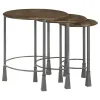 CoasterElevations 935971 Deja - 3 Piece Round Nesting Table Set - Natural And Gunmetal