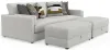 Jackson Furniture Industries 2405/36/37/77-11 Trevor - 2 Piece Extra Deep Oversized Sofa With 2 Included Storage Cocktail Ottoman - Chalk
