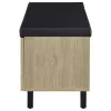 Coaster Fine Furniture 915154 Brixton - 2-Door Padded Entryway Shoe Storage Bench - White Oak