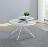 Coaster Fine Furniture 706258 Briggs - Round Marble Printed Glass Top Coffee Table - White