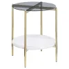 Coaster Fine Furniture 710338-S3 Jonelle - 3 Piece Round Coffee And End Table Set - Gold / Smoke