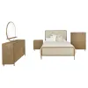 Coaster Fine Furniture 224301KECRM-S5 Arini - 5 Piece Eastern King Bedroom Set - Cream And Sand Wash