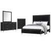 New Classic 00-B1891-34C New Classic 00-B1891-34C Ava - 5/0 Queen 4 Piece Bedroom Set (Bed, Dresser, Mirror, Chest) - Black