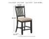 Ashley Furniture D736-124 Tyler Creek - Upholstered Barstool (Set of 2) - Black / Grayish Brown