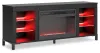 Ashley Furniture W2721-168 Cayberry - TV Stand With Fireplace - Black
