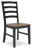 Ashley Furniture D634-01 Wildenauer - Dining Room Side Chair (Set of 2) - Brown / Black