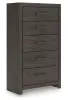 Ashley Furniture B3789-46 Prendonea - Five Drawer Chest - Charcoal