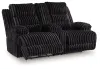 Ashley Furniture PC4280596 Rhine Falls - Double Reclining Power Loveseat With Console - Onyx