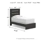 Ashley Furniture PCB2108B11 Hollivern - Twin Panel Bed - Dark Gray