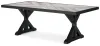 Ashley Furniture P792-625 Beachcroft - Rectangular Dining Table With Umbrella Option - Black / Light Gray