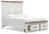 Ashley Furniture B4615B7 Ashley Furniture B4615B7 Savonport - Queen Panel Storage Bed With Storage Footboard - White / Brown