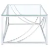 CoasterEssence 720498 Lille - Rectangular Glass Top Coffee Table - Chrome