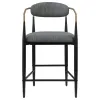 Coaster Fine Furniture 121186 Tina - Fabric Upholstered Counter Chair (Set of 2) - Dark Gray