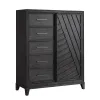Samuel Lawrence Furniture S964-041 Lenox - 5-Drawer Sliding Door Chest With Storage - Black