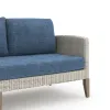 New Classic G852B-5S Carezza - 5 Piece Set (Sofa & 2 Club Chairs & 2 Stools) - Dark Blue