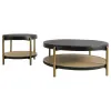 Coaster Fine Furniture 706198-S2 Arini - 2 Piece Round Coffee And End Table Set - Black