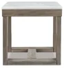 Ashley Furniture T789-2 Loyaska - Square End Table - Brown / Ivory