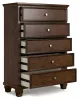 Ashley Furniture B685/31/36/46/84/86/87/92(2) Ashley Furniture B685/31/36/46/84/86/87/92(2) Danabrin - 8 Pc. - Dresser, Mirror, Chest, Full Panel Bed, 2 Nightstands - Brown