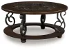 Ashley Furniture T623-8 Frallyn - Round Cocktail Table - Dark Brown