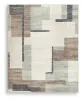 Ashley Furniture R407411 Larkport - 8' x 10' Washable Rug - Cream / Brown / Gray