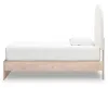 Ashley Furniture PCB1566B2 Arloster - Twin Upholstered Panel Bed - Tan / White