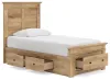 Ashley Furniture PCB1170B38 Ashley Furniture PCB1170B38 Makidern - Twin Panel Storage Bed With 2 Under Bed Storage Units And Storage Footboard - Tan