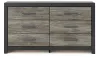 Ashley Furniture PCB1118-31 Ashley Furniture PCB1118-31 Broachmyn - Six Drawer Dresser - Black / Gray