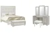 Pulaski Furniture P269-BR-K1-KIT13 Pulaski Furniture P269-BR-K1-KIT13 Camila - Queen Upholstered Bed, With Vanity Set And Bench - Creamy White