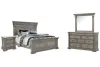 Pulaski Furniture P091-BR-K1-KIT4 Pulaski Furniture P091-BR-K1-KIT4 Madison Ridge - Queen Panel Bed, 2 Nightstands And Drawer Dresser With Framed Mirror - Heritage Taupe