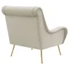 Coaster Fine Furniture 903043 Ricci - Upholstered Saddle Arm Accent Chair - Stone